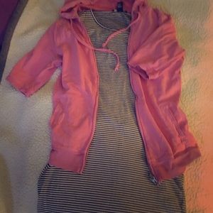 Forever 21 t shirt dress S black white stripe